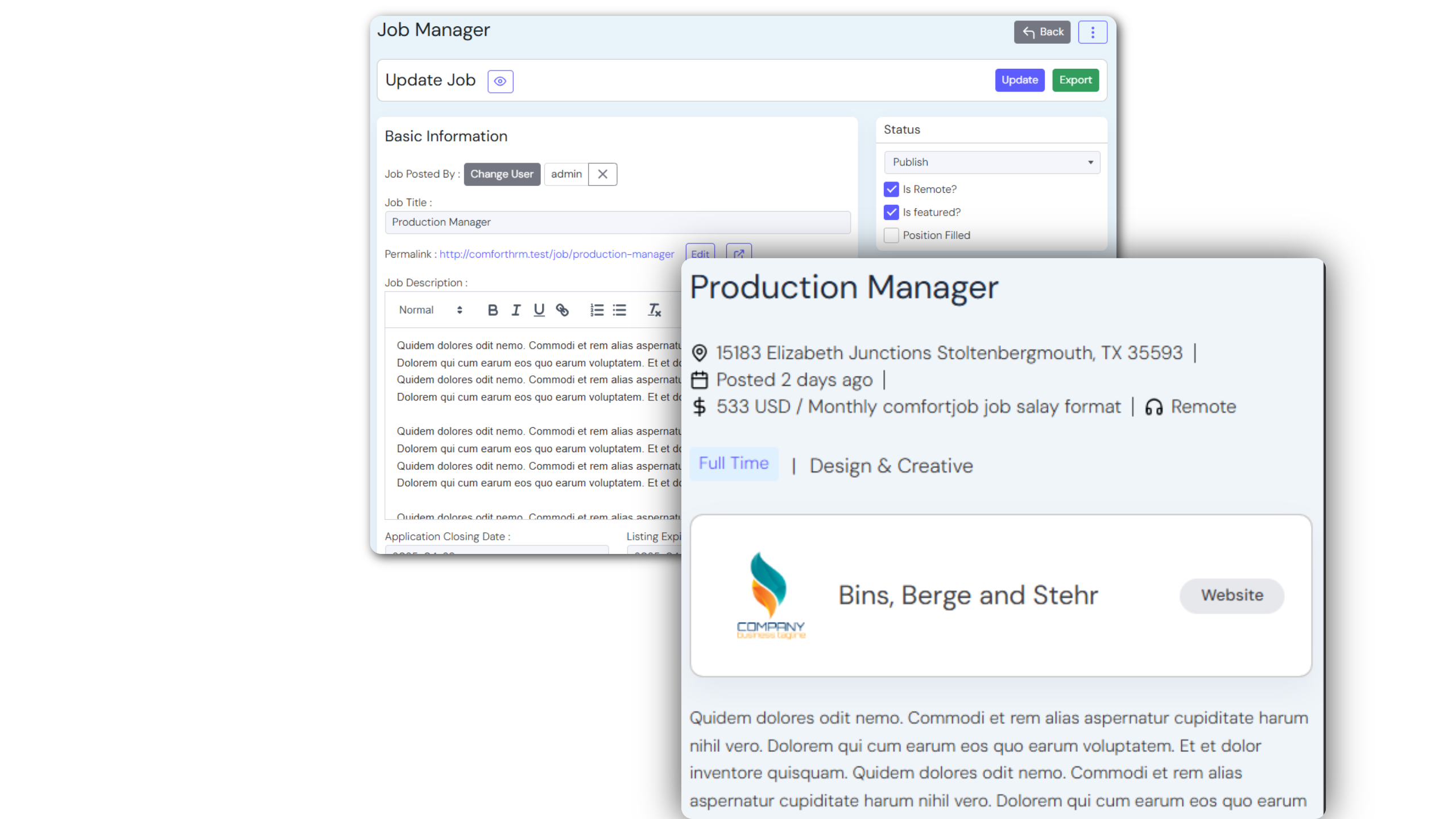 Comfort Job hero image